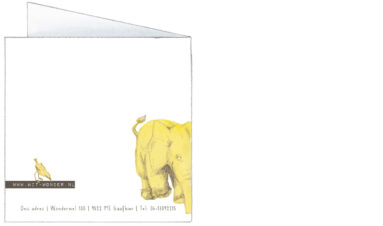 1601 | yellow elephants |birth announcement | baby card