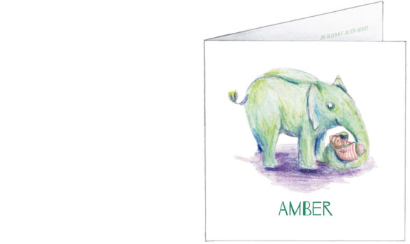 1609 | groene olifant met baby