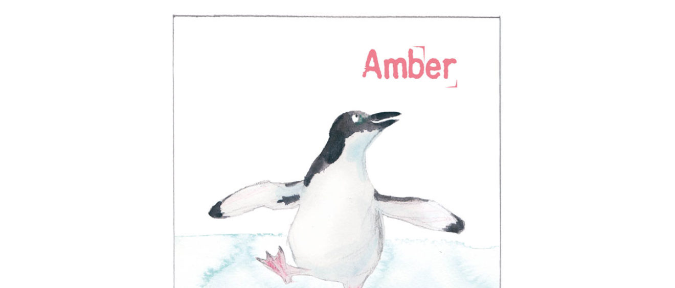 1628e | happy penguin | birth announcement | baby card